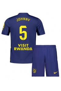 Atletico Madrid Johnny Cardoso #5 Jalkapallovaatteet Lasten Vieraspeliasu 2025-26 Lyhythihainen (+ Lyhyet housut)